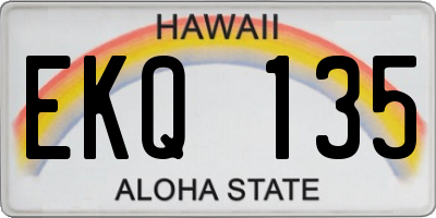 HI license plate EKQ135