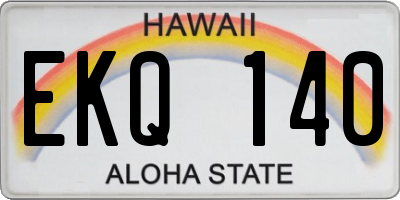 HI license plate EKQ140
