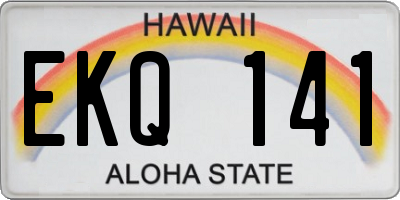 HI license plate EKQ141