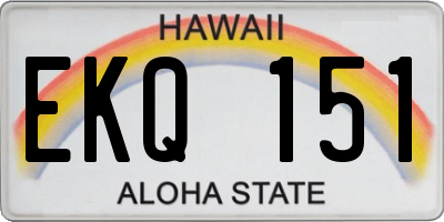 HI license plate EKQ151