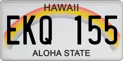 HI license plate EKQ155