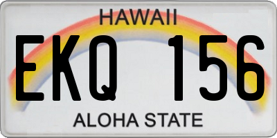 HI license plate EKQ156