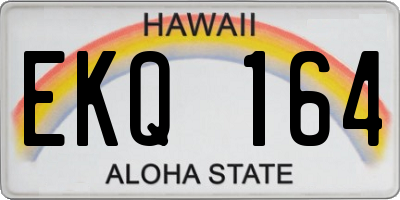 HI license plate EKQ164