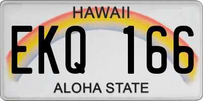 HI license plate EKQ166