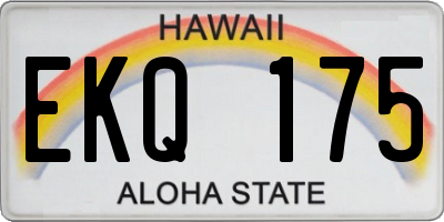 HI license plate EKQ175