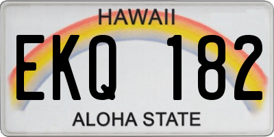 HI license plate EKQ182