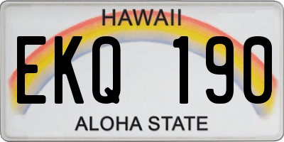 HI license plate EKQ190
