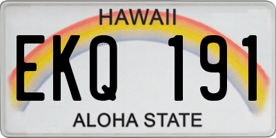 HI license plate EKQ191