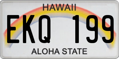 HI license plate EKQ199