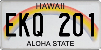 HI license plate EKQ201