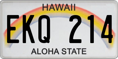 HI license plate EKQ214