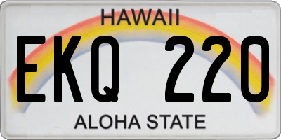 HI license plate EKQ220