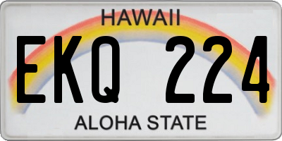 HI license plate EKQ224