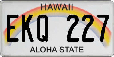 HI license plate EKQ227
