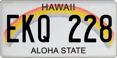 HI license plate EKQ228