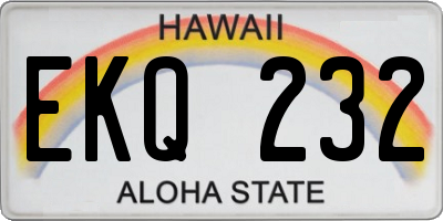 HI license plate EKQ232