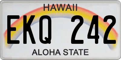 HI license plate EKQ242
