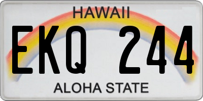 HI license plate EKQ244