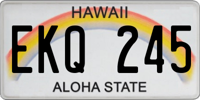 HI license plate EKQ245