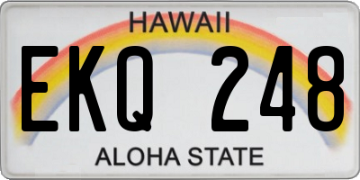 HI license plate EKQ248
