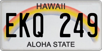 HI license plate EKQ249