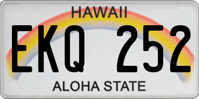 HI license plate EKQ252