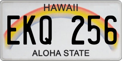 HI license plate EKQ256