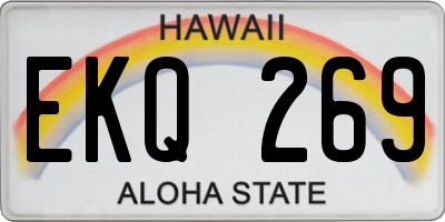 HI license plate EKQ269