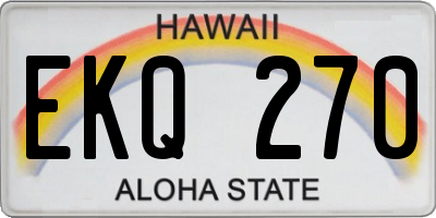 HI license plate EKQ270