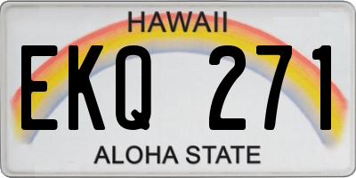 HI license plate EKQ271