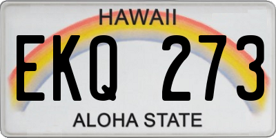 HI license plate EKQ273