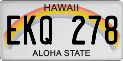 HI license plate EKQ278