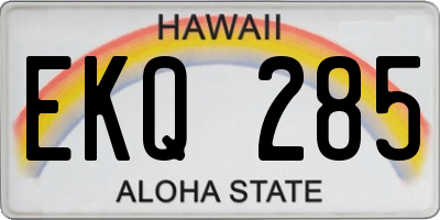 HI license plate EKQ285