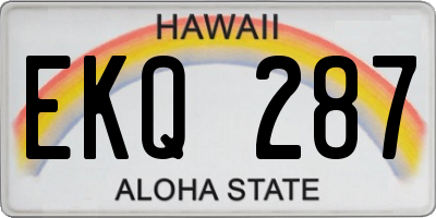 HI license plate EKQ287