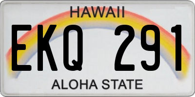 HI license plate EKQ291