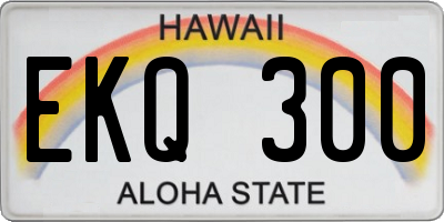 HI license plate EKQ300