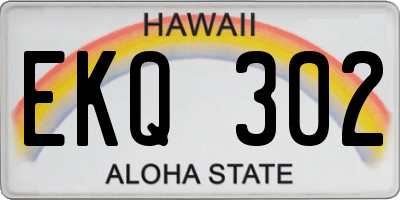 HI license plate EKQ302