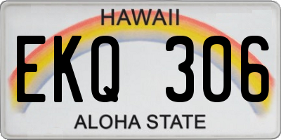 HI license plate EKQ306