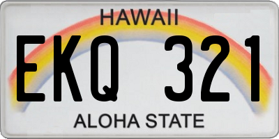 HI license plate EKQ321