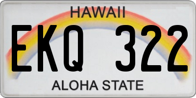 HI license plate EKQ322