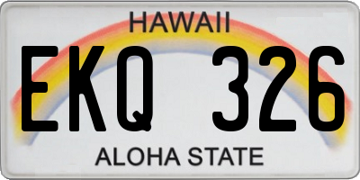 HI license plate EKQ326