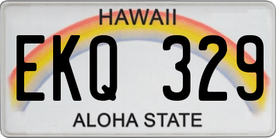 HI license plate EKQ329