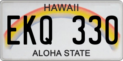 HI license plate EKQ330