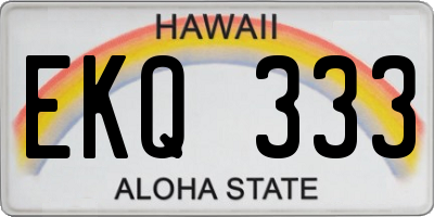 HI license plate EKQ333