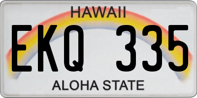 HI license plate EKQ335