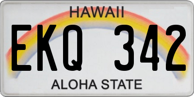 HI license plate EKQ342