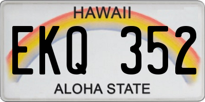 HI license plate EKQ352
