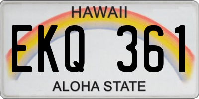 HI license plate EKQ361