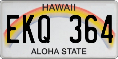 HI license plate EKQ364