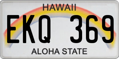 HI license plate EKQ369